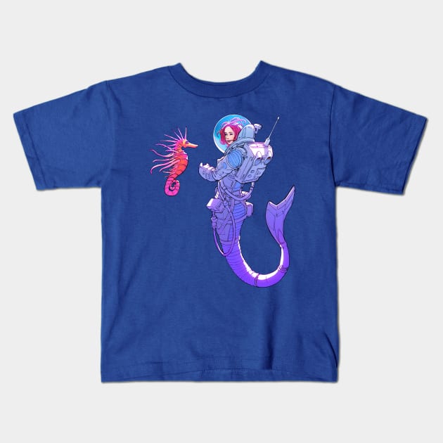 Space Mermaid Kids T-Shirt by spacegoose